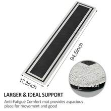 Kitchen Mats For Floor 17.3"X94.5" Kitchen Rugs Non Slip Washable Anti Fatigue Mat Kitchen Ergonomic Comfort Standing Mat Rug For Home Sink Floor Laundry Black - 17.3" X 94.5"+Black - View 3