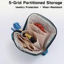5-Layer Jewelry Organizer Bag, Includes Necklace, Earrings, Bracelet, Pendant Storage, Tassel Decor, Portable Jewelry Travel Case , Makeup Room Decor - Multicolor - View 6