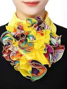 1pc Ladies' Multi-Colored Fashionable Versatile Headband Scarf For Daily Wear,Travel,Festival - Yellow - View 6