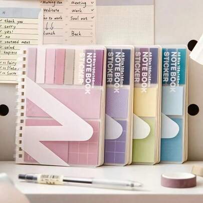 1pc Expandable & Removable Cute Student Memo Pad, Essential Learning Planner Supplies, Bulletin Board & Diary Accessory