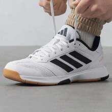 Adidas Tênis de Treinamento Masculino Ligra 8 M, Sapatos Esportivos de Fitness para Uso Externo, Tênis Casuais Acolchoados de Cano Baixo JI1505 - branco/preto/branco - Visão 1