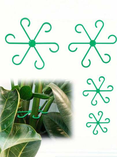 20 piezas de soportes de plástico para trepar plantas, adecuados para el cultivo de flores y plantas en interiores y exteriores, marcos de soporte de plantas reutilizables con ganchos de rejilla, aptos para uso doméstico y al aire libre (verde)