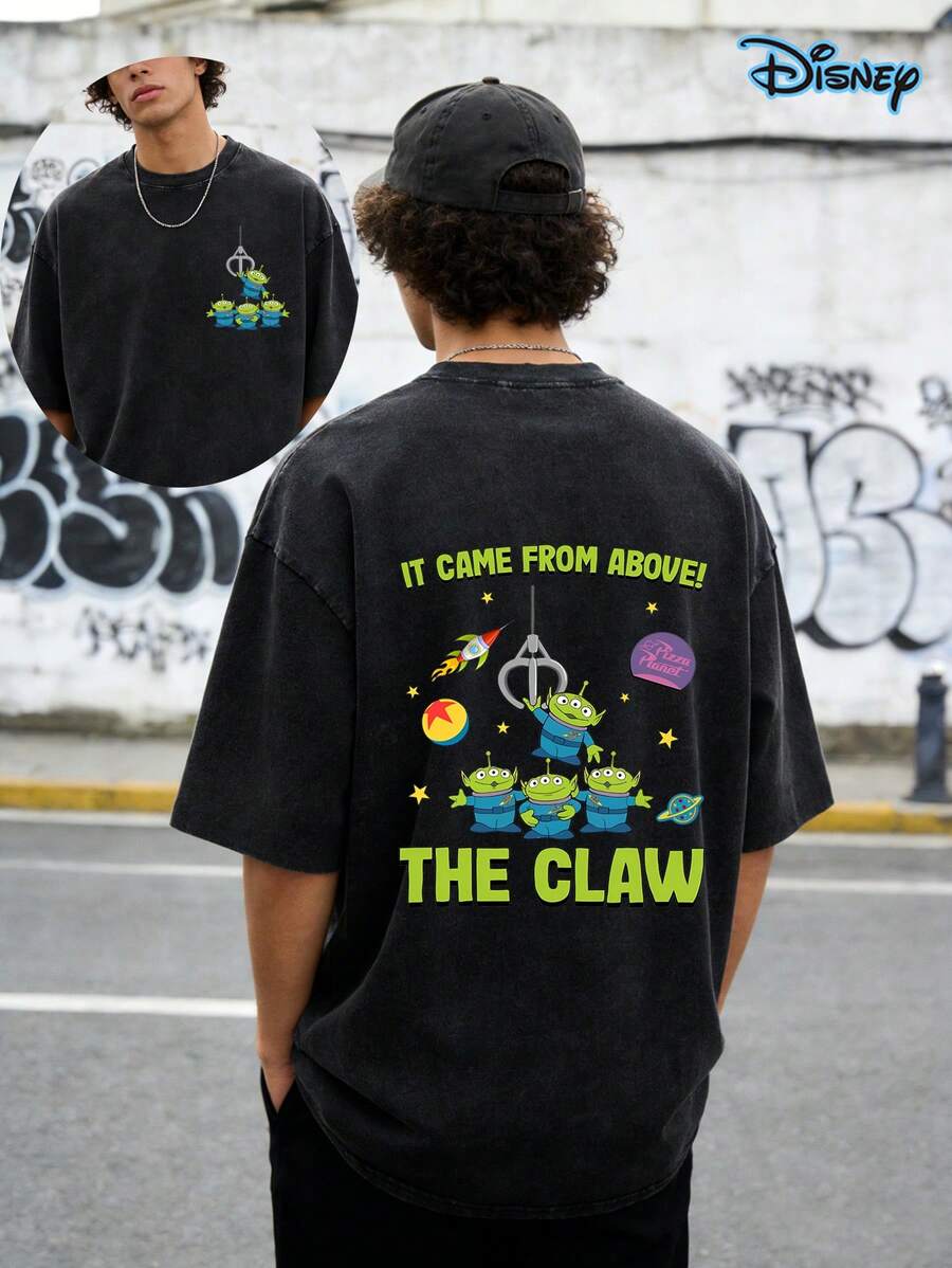 Disney Toy Story Shirt, Cute Aliens The Claw T-Shirt, Disney Pixar Toy Story Aliens It Came From Above The Claw Shirt, Aliens Shirt, Disneyland Family Party Gift, Disney Vacation T-Shirt, Disney Trip 2026, Unisex T-Shirt, 230G Washed High-Quality Cotton Printed T-Shirt, Funny Magic Kingdom, Gifts For Men - 黑色 - 查看 1