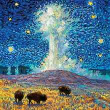 The Original 2026 Starry Night National Parks Wall Calendar | Made In The USA | Hand-Painted Art (No AI) | Van Gogh-Inspired Starry Night Theme | 12x24 In Open (12x12 In Closed) | National Park Gifts - / - 查看 4