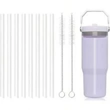 Replacement Straws For  IceFlow Flip Straw Tumbler 30 Oz - 8 Straws And 2 Brushes Set In Stainless Steel Matte Black With Leak-Proof Design - -màu tím- - Xem 1