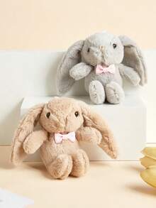 1pc Cute Bow Tie Long Ear Rabbit Plush Keychain Pendant Decoration, Suitable For Gift, Wallet, Backpack, Party, Wedding, Birthday, Christmas, For Friends, Family, Teachers, Colleagues Gifts For Mother, Father, Graduation, And Teacher - Multicolor - View 6