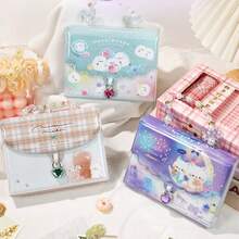 Japanese Bead Chain Lock Release Sticker Notebook, Loose Leaf Notebook, Dreamy Cartoon Sticker Storage Notebook Binder - Multicolor - View 1