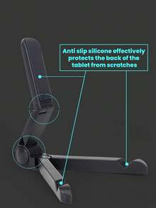 1pc Portable Tablet & Phone Stand, Foldable Desktop Triangle Cooling Holder Bracket - Support - View 3