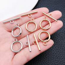 10 Sets Toggle Clasps T-Bar O-Ring Links Closures Round Metal OT Clasp For Jewelry Making Clasps Connectors DIY Crafts Necklace Bracelet - Multicolor - View 2
