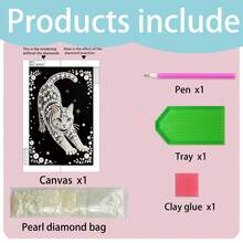 1 قطعة طقم رسم الألماس اللؤلؤي 5D، المقاس 30x40 سم، يتميز بتصميم قطة لؤلؤية، لوحة زخرفية إبداعية، فن فسيفساء لؤلؤي يدوي. يشمل اللؤلؤ اللاصق، مناسب لديكور المنزل، هواة DIY، وهدايا للأصدقاء في المناسبات والأعياد. بدون إطار - أبيض - مشاهدة 8