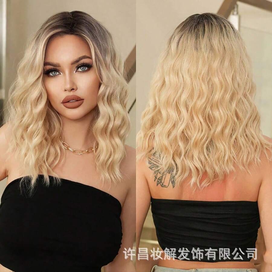 S码扎染波浪假发帽，时尚发饰，适合日常佩戴