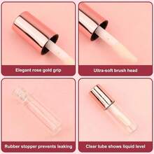 50/100个 1.2毫升 玫瑰金空唇彩管塑料可灌装瓶液体唇膏容器唇彩迷你样品瓶 - 彩色 - 查看 4
