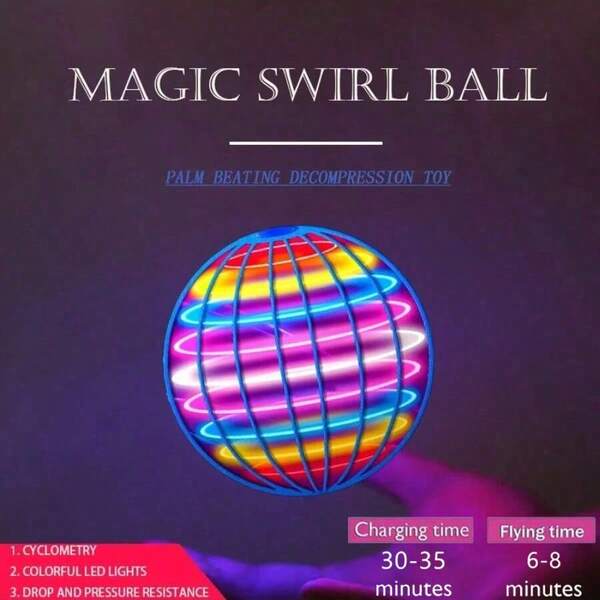 Upgraded LED Light Magic UFO Mini Drone Levitating Ball Toy, Manually Controlled Flying Ball For Indoor/Outdoor Play, Rechargeable Floating Planet Toy To Improve Hand-Eye Coordination, Ideal For Family, Party, Birthday, Christmas And Holiday Gifts