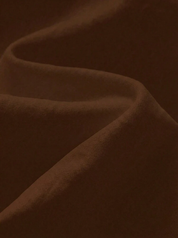 Vestido de Zíper de Tecido Trançado Elegante e Casual de Cor Sólida Floreya, Adequado para Encontros à Noite, Férias, Casamentos, Primavera/Verão - Castanho - Visão 9