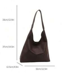 1pc Solid Color New PU Personalized Daily Commute Handbag, Minimalist Tote Bag, Shoulder Bag, Underarm Bag With Modular Envelope Pouch And Coin Purse - Cà phê nâu - Xem 8