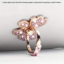 Elegant Crystal Butterfly Shaped Phone Ring Holder - Universal Phone Ring Stand, Rotatable, Hands-Free Phone Holder Suitable For All Smartphones - Multicolor - View 9