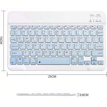 Teclado Inalámbrico Bluetooth Ultra Delgado 10'' - Silencioso, Portátil, Teclas Cuadradas | Compatible con 3 SO, Smartphone, Tablet y Portátil | Ideal para Mujeres - Blanco - Ver 9