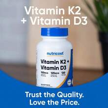 Nutricost Vitamin K2 (MK7) 100mcg + Vitamin D3 125mcg, 120 Softgels - Daily Wellness Combo, Non-GMO - Khác - Xem 5