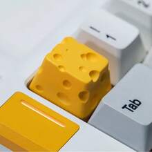 1个机械键盘，配备透明可爱奶酪造型键帽，采用原厂高度设计，ABS材质，并带有可更换的ESC键。是一款可爱的DIY电脑配件礼品。 - 彩色 - 查看 1