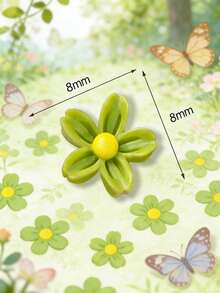 100/200/300/500/1000pcs Pack Cute Mini 0.75cm/0.29inch Flat Flower Resin Embellishments, For Jewelry Making - 100 Flowers - View 11