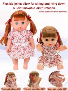 Muñeca interactiva realista de 29 cm con 4 efectos de sonido (llanto, risa, papá, mamá), ojos que parpadean realísticamente, biberón, ropa desmontable, para desarrollar habilidades motoras finas, regalo de cumpleaños/fiesta para niños/niñas - Multicolor - Ver 11