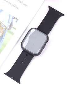 这款二合一表带兼表壳兼容 ，适用于 40mm、41mm、42mm、44mm、45mm、46mm 和 49mm 尺寸。运动休闲风格，搭配铆钉硅胶表带。配备防震防刮硬质 PC 表壳和钢化玻璃屏幕保护膜。兼容 Ultra/11/10/9/8/7/6/5/4/SE 系列。男女皆宜。柔软舒适，易于佩戴，触感灵敏。 - 黑色 - 查看 8