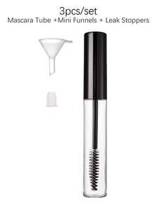 Vigour Summer 0.34oz Eyelash Mascara Tube With Brush Set - High Quality Mascara Container With Mini Funnel And Leak-Proof Cap, Made Of ABS Plastic, Suitable For All Skin Types, Black And White Reusable Portable Makeup Container, Fashionable Design, Reusable Makeup Travel Kit - Multicolor - View 6