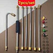 Extension Rod For High-Pressure Cleaning Machines, Featuring A 1/4 Quick-Connect Nozzle For Electric Cleaners, Equipped With Various Nozzle Tips, Ideal For Manually Cleaning Rain Gutters, Roof Drainage Systems, And Building Exteriors. - Bộ dụng cụ vệ sinh mạnh mẽ - Xem 4