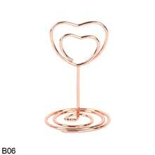 10pcs Romantic Heart Shape Place Card Mini Metallic Photos Clips Paper Clamp Clamps Stand Table Numbers Holder Wedding Supplies - Orange (1 Piece) - View 13