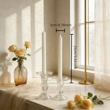 2支条纹细长香氛蜡烛，长9.84英寸，无烟大豆蜡，适用于家居装饰、派对、餐桌装饰、节日礼物、晚餐、宴会/派对、放松/冥想、营造浪漫氛围、婚礼装饰、结婚礼物、节日装饰、冬季礼物、送给她的礼物（不含烛台） - 2pcs - 查看 13