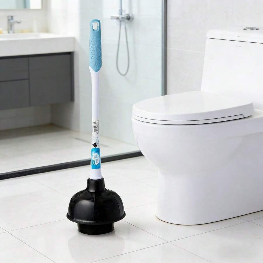 Great Value Deluxe Toilet Plunger With 16-Inch Ergonomic Plastic Handle, Heavy-Duty Unclogging Power, Comfort Grip, Easy To Use, Essential Bathroom Cleaning Tool, 1 Pack - Default - View 1