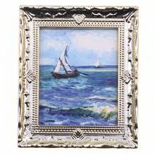 Mini paysage forestier réaliste Marguerite Peinture à l'huile Modèle Décoration, Accessoire de peinture de décoration murale miniature pour la maison, Décoration de maison de poupée, Pièces DIY de scène miniature, DIY de scène miniature pour la maison, Cadeau de collection pour les passionnés et les enthousiastes - Multicolore - Voir 12