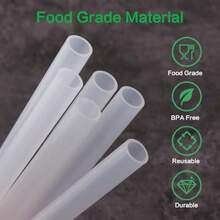 Replacement Straws For  IceFlow Flip 2.0 24 Oz Stainless Steel Tumbler In Silver With 6 Hard Straws And Cleaning Brush - Durable Accessories Set - -清除- - 查看 4