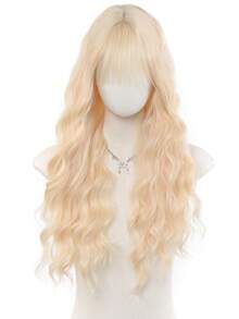 Synthetic Wig, Long Wavy Golden Hair With Bangs, Long Curly Hair Ponytail, Braided Hairstyle, Halloween And Christmas Gift - Multicolor - View 11