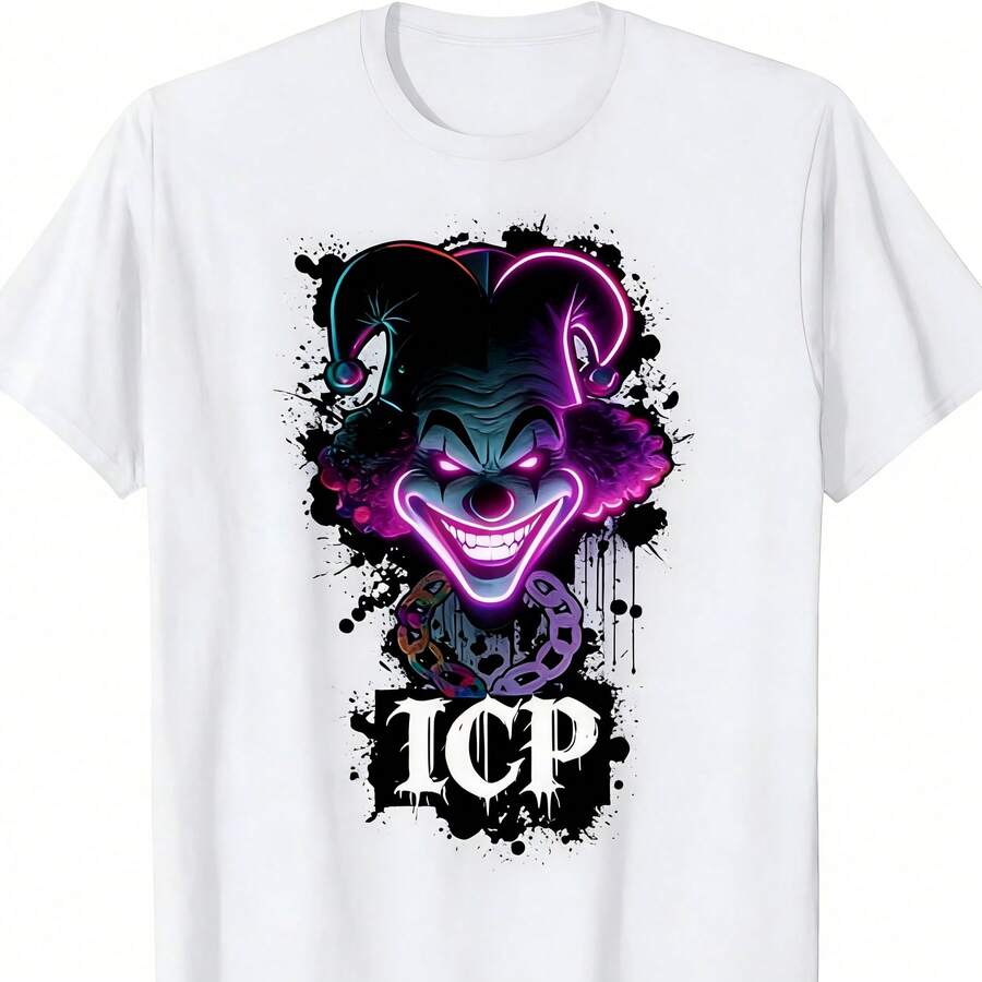 Men's ICP Merch T-Shirt - Vintage Hip-Hop Graphic Tee With Bold ,ICP,Design. Black Casual Crew Neck For Men Women. Perfect Gift For Music Fans. Hip Hop T Shirt. Music Fan Apparel,Casual Short Sleeve Cotton Tee Streetwear - 白色 - 查看 1