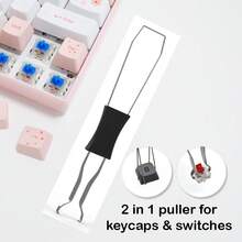 1个键帽及轴心拔键器，二合一键帽拆卸工具，不锈钢材质，适用于热插拔机械键盘 - 黑色 - 查看 3