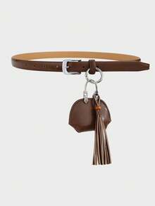 CARBLLY KARVE 1件装女士腰包，二合一可拆卸迷你腰包，休闲纤细PU腰带带流苏，百搭日常配饰 - 女士腰包 - 查看 8