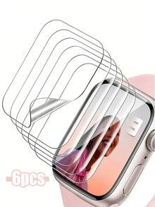 5pcs Ceramic Film Screen Protector Compatible With 10/11/9/8/7/6/SE/5 (45mm/41mm/42mm/44mm/40mm/38mm/46mm) , Also Fits Watch Ultra (49mm), Non-Glass Material - Transparent 5PCS - View 14