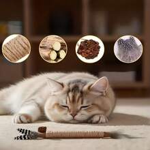 2-Pack Realistic Feather Handmade Cat Wand Toys - Durable Material, Ideal Tool For Dental Health And Play, Cat Toys, Cat Chew Toys, Kicking Sticks, Teeth Cleaning, Specially Designed For Teething Pets, Indoor Interactive Cat Toys, Oral Care Pads AUAQ - 2 - View 5