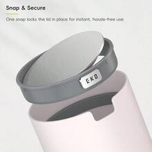 Fandy 0.58 Gal/2.2L Mini Trash Can With Lid, Swing-Top Desktop Trash Can For Bathroom, Countertop, Vanity, Desk Or Office, Small Garbage Bin (Pink) - Pink22Liters - View 6