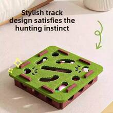1pc Cat Toy Maze Box, Self-Entertainment Boredom Relief Toy, Cat Tunnel Scratching Toy With Bell Ball - Green - View 7
