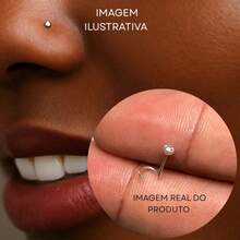 Piercing de Nariz Ponto de Luz Prata 925 - Prata - Visão 2
