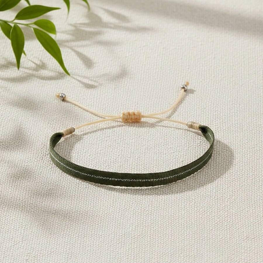 1pc Bohemian Vintage Colorful Woven Bracelet - Multicolor - View 1