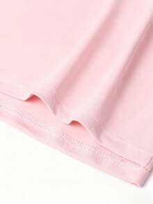 Plus Size Women's Casual Graphic Loose T-Shirt, Suitable For Summer Vacation, Beach, Holiday, Spring Break, Valentine's Day, Mother's Day Gift; Suitable For Daily Wear, Outings, Festivals, Beach, Parties, School, Music Festivals Pink - Pink - View 3