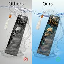 24pcs Of Creative And Quirky Bookmarks Stickers Featuring Dark Aesthetics, Perfect For These Bookmarks Skulls Include Designs Of Skeletons, Dark Fantasy, And Mysterious Patterns - Multicolor - View 2