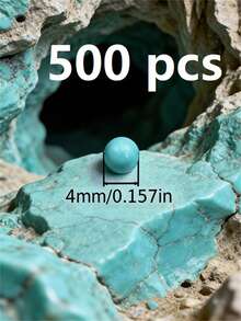 30/1000颗天然石珠，4-10毫米圆形绿松石宝石，散珠配弹力绳，可用于DIY手链和项链。 - 藍色 - 查看 30