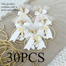 Personalized Acrylic Mirrored Cross Pendant For Baptisms And Weddings Customized Wedding Favors And Holiday Souvenirs With Bows And Ribbons - Multicolor - View 16