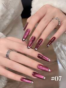 2026春夏新款女士节日礼盒套装，容量12毫升：紫色葡萄泡泡、浅裸粉色、红宝石水晶猫眼、裸色透明、金色粉日记、酒红色乳玉猫眼、玻璃珠水晶猫眼甲油胶。适合四季美甲，搭配底油和亮油使用，需配合UV灯固化。 - 彩色 - 查看 17