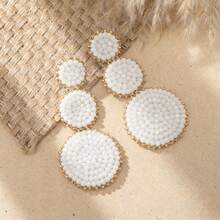 A Pair Of Bohemian-Style Multi-Layered Ear Studs Made Of Beads, Suitable For Ladies To Wear During Beach Vacations And Music Festivals. - Multicolor - View 6