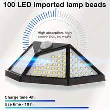 Đèn tường LED năng lượng mặt trời cảm biến chuyển động 100 bóng, pin Li-Ion sạc tích hợp, sạc bằng tấm pin mặt trời, không tiêu thụ điện năng, đèn ngoài trời 3 chế độ chiếu sáng, cảm biến ánh sáng tự động bật/tắt, đèn ngủ LED an toàn, thích hợp cho sân hiên, ban công, nhà để xe, chuồng ngựa, vườn, lối vào nhà, lý tưởng cho Ngày Valentine, Ngày của Mẹ, mùa cưới, mùa tựu trường, Giáng sinh, Halloween. - Đèn tường cảm biến ánh sáng chạy bằng năng lượng mặt trời - Xem 11